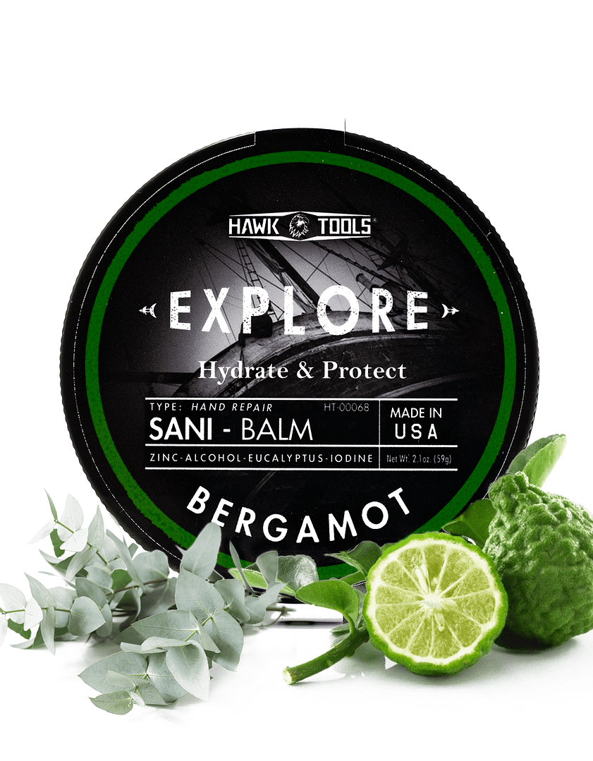 Bergamot Sani-Balm with Ingredients Product Image